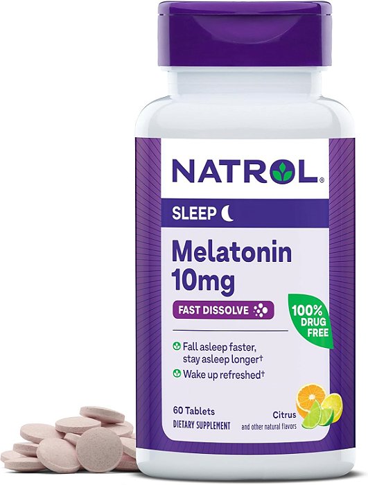 [Natrol] Fast Dissolve Melatonina 10 mg, Cítrus | 60 Comprimidos