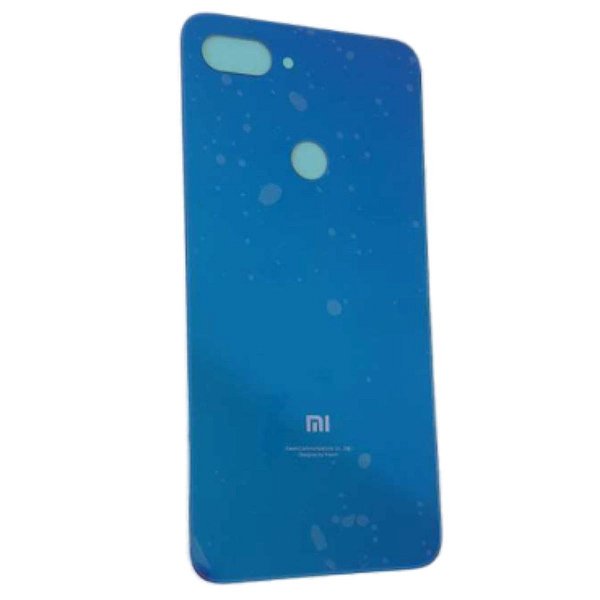 Tampa Traseira Para Mi 8 Lite Azul De Vidro