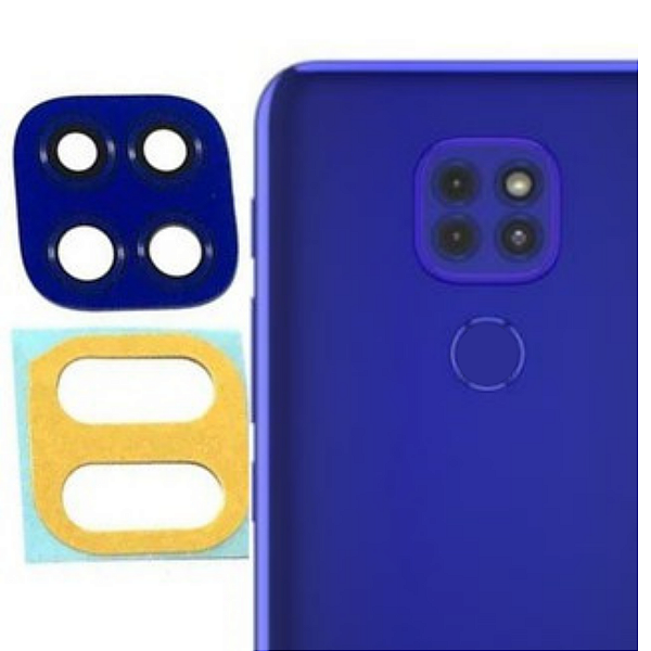 Lente Da Câmera Vidro Com Adesivo Para Moto G9 Play Azul