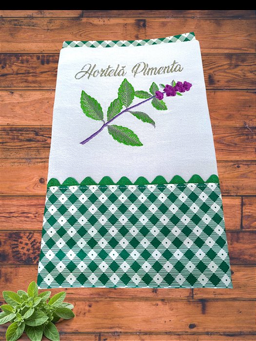 Pano de Prato Bordado - Coleção Chás e Temperos. Veja as opções e faça sua escolha!