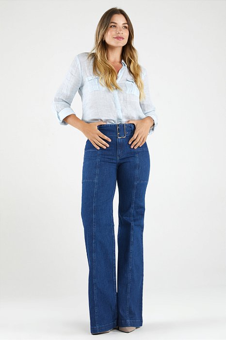 Calça Wide Leg Jeans - Milão