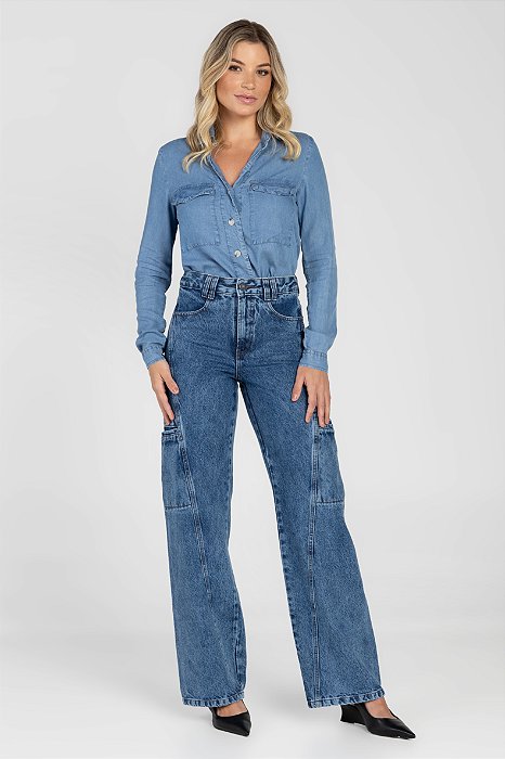 Calça Jeans Pantalona - Bali