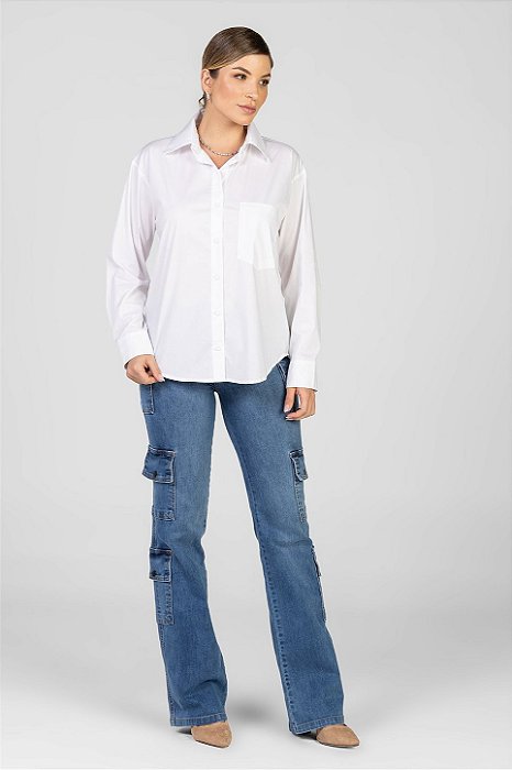 Calça Jeans Reta Cargo - Aspen