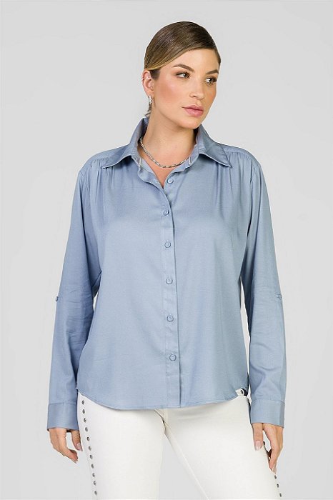 Camisa Azul Acinzentada - Paula