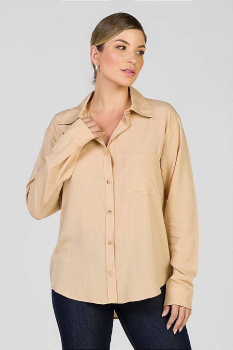 Camisa Lisa Bege - Thais