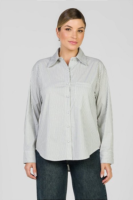 Camisa Listrada Verde - Milena