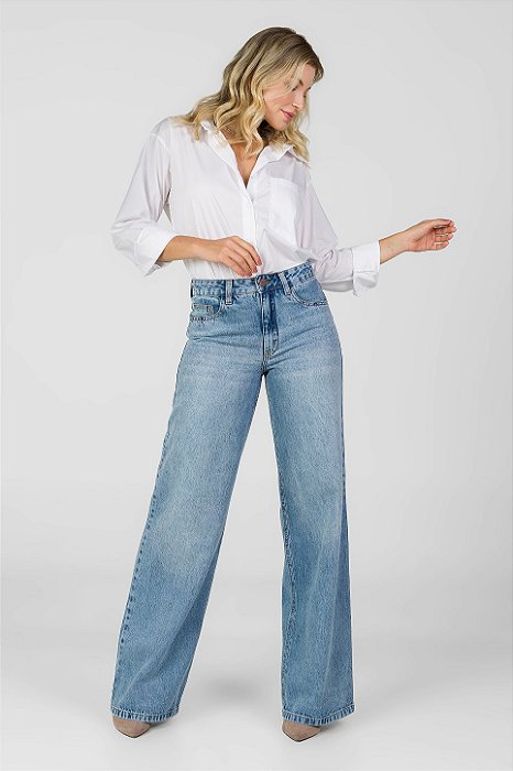 Calça Wide Leg Jeans - Tampa