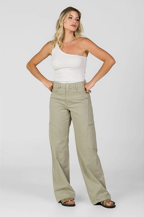 Calça Pantalona Sarja Cinza - Arkansas
