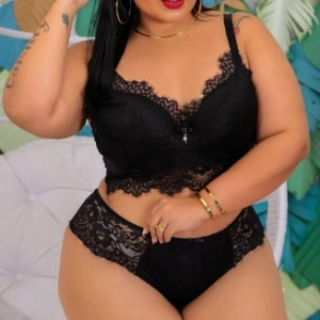 CONJUNTO COM RENDA DE CÍLIOS - CROPPED E CALCINHA FIO DUPLO