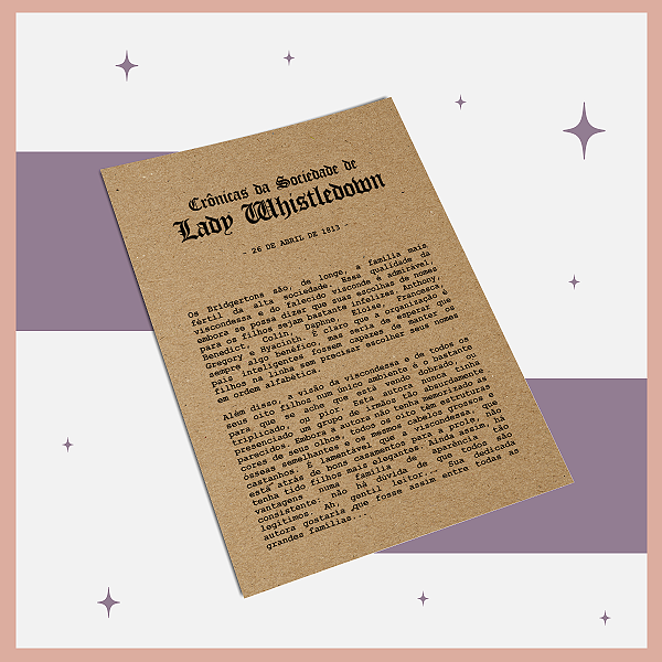 Card | Coluna da Lady Whistledown (Os Bridgertons)