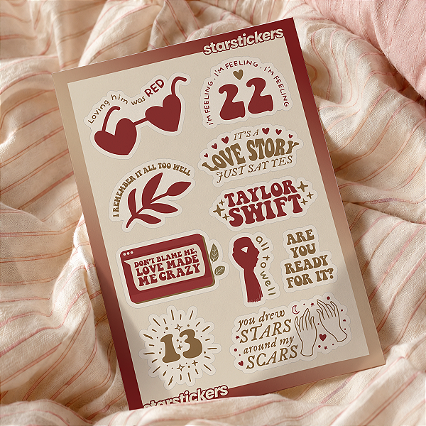 Cartela de Adesivos | Taylor Swift