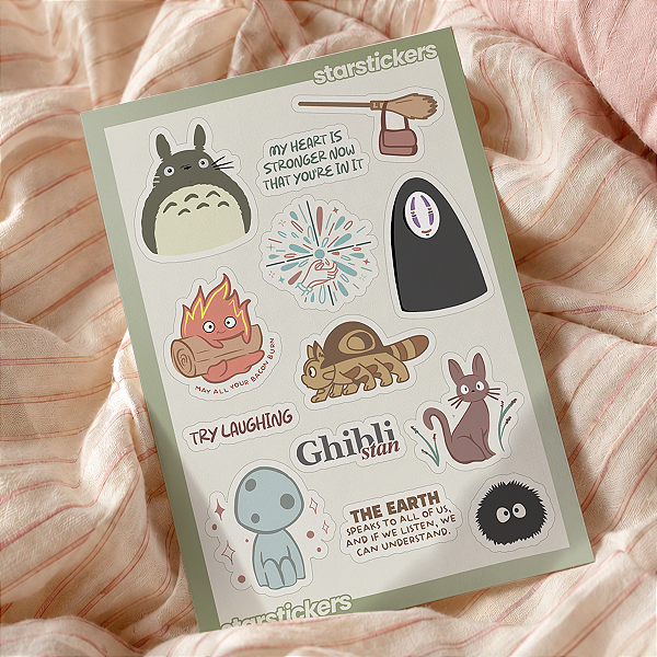 Cartela de Adesivos | Studio Ghibli