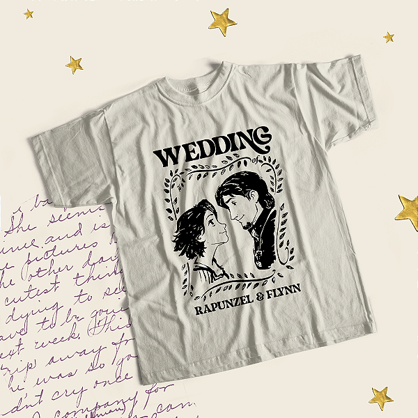 Camiseta | Casamento Rapunzel e Flynn (Enrolados)