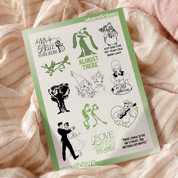 Cartela de Adesivos | A Princesa e o Sapo