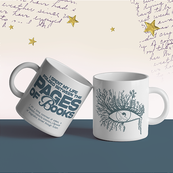 Caneca | I spent my life folded between the pages of books (Estilhaça-me)