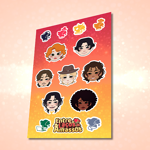 Cartela de Adesivos | Entre Laços e Amassos