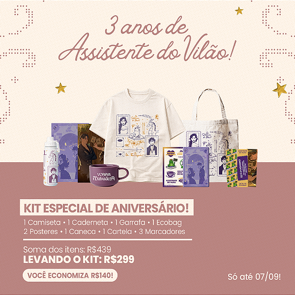 Kit 3 anos de Assistente do Vilão