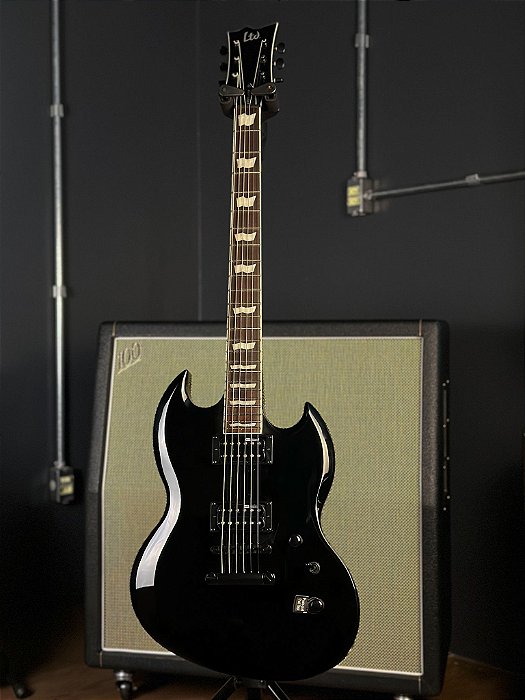 Guitarra Esp Ltd Viper-201 Baritone - Black - Humbucker - Ponte Fixa