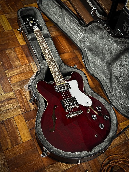 Guitarra Epiphone Riviera Noel Gallagher Outfit - Dark Wine Red - Semi Acustica