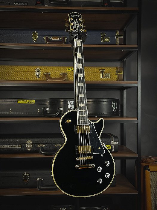 Guitarra Epiphone Les Paul Custom - Ebony - Emg - Upgrade - Ponte Fixa - Humbucker