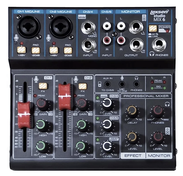 MESA DE SOM STUDIO MIX 6 - LEXSEN
