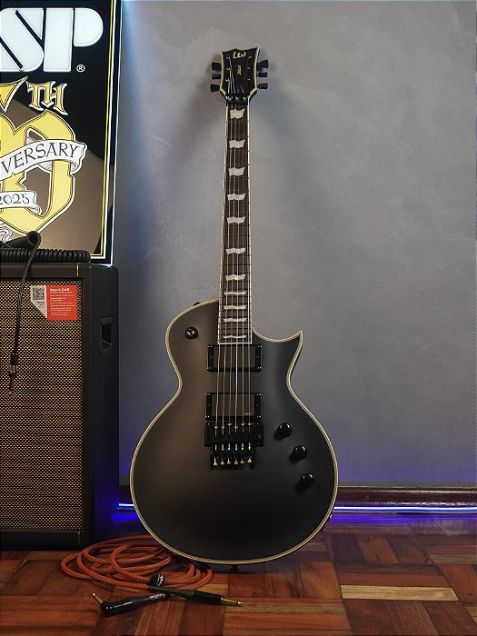 GUITARRA ESP LTD EC-1000FR - BLACK SATIN - HUMBUCKER - TREMOLO/FLOYD