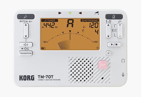 Metronomo-afinador Digital Korg Compacto - Tm-70t Wh