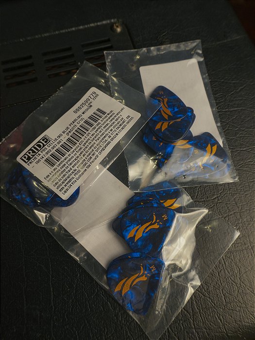Palheta Prs Celluloid Blue Pearloid Medium - (Pacote C/12)