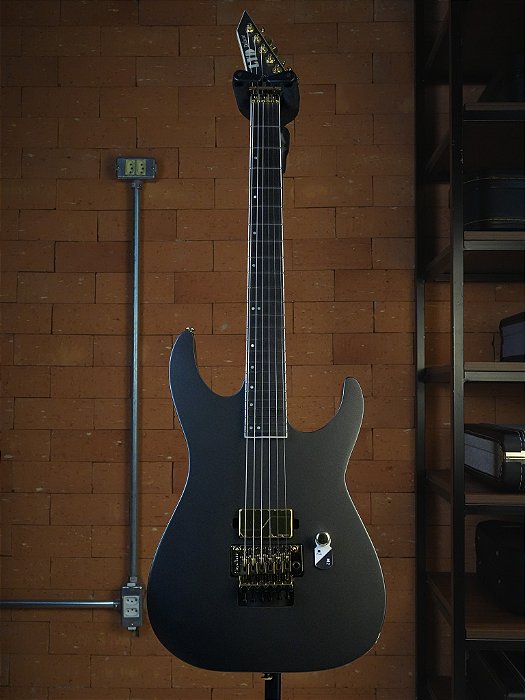 GUITARRA ESP LTD M-1001 - CHARCOAL METALLIC SATIN - FLOYD ROSE - FISHMAN