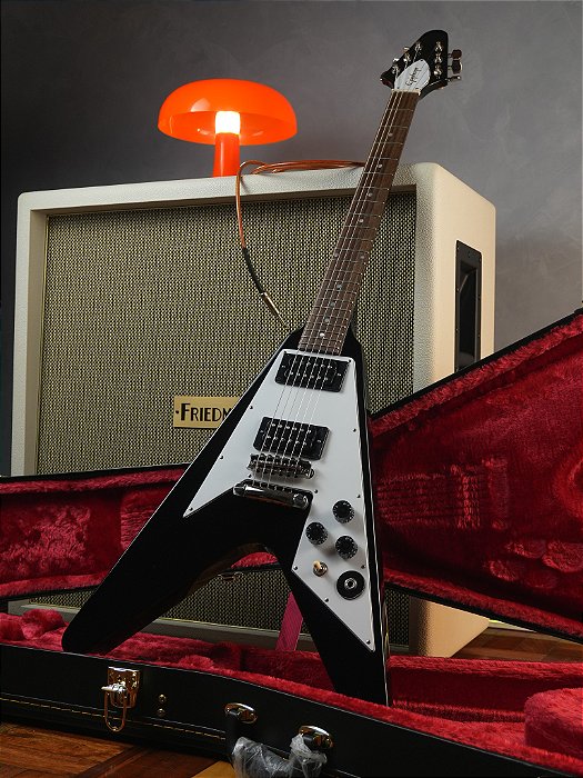 Guitarra Epiphone Flying V 1959 Kirk Hammett Case - Ebony