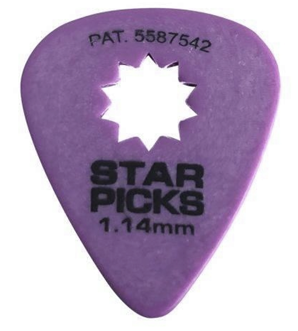 Kit Palhetas Cleartone Star Picks #30016 1.14mm Purple C/72
