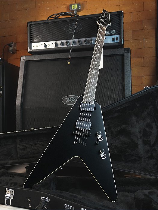 GUITARRA SCHECTER V-1 SLS ELITE EVIL TWIN SATIN BLACK com CASE