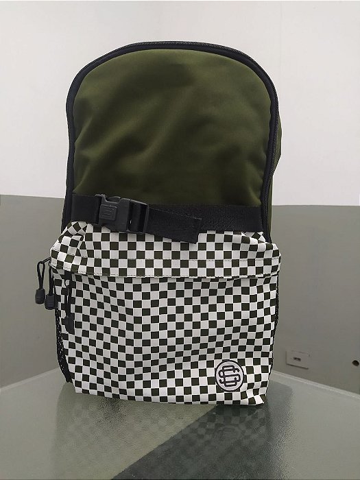 mochila quadricula verde super charger