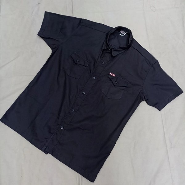 CAMISA DE BOTÃO WORKSHIRT PRETA ripstop