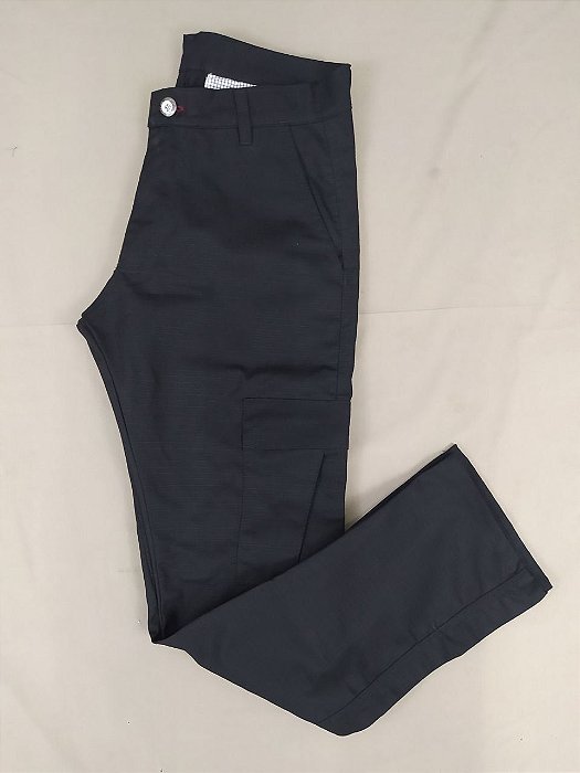 CALÇA CARGO PRETA DE SARJA