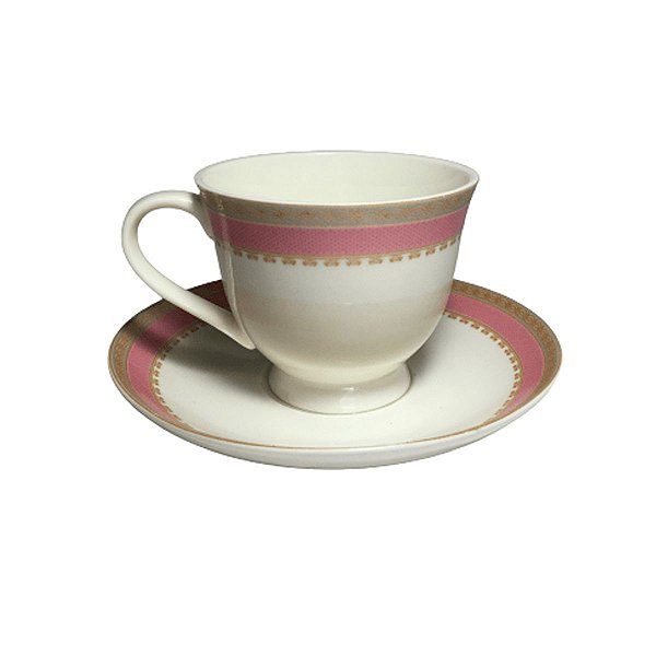 Jogo 6 Xicaras De Porcelana Com Pires Inglaterra 170ml