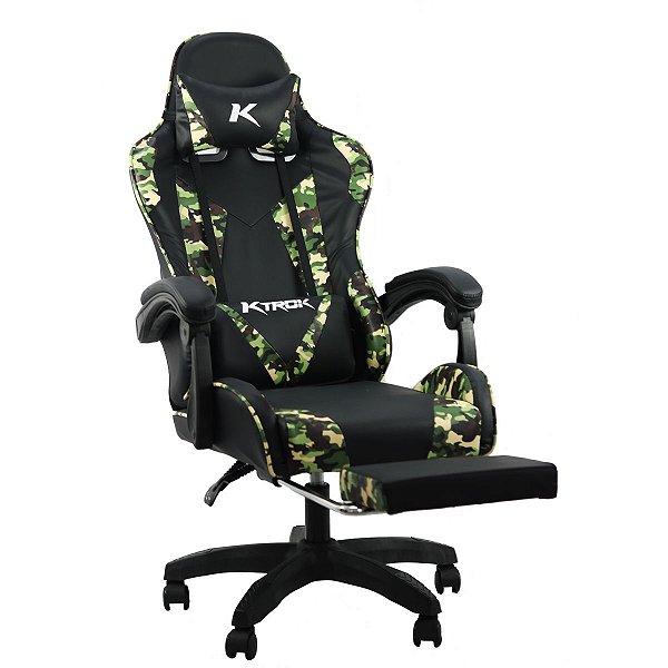 Cadeira Gamer Ktrok ProSeat Giratória Retrátil - Camuflada