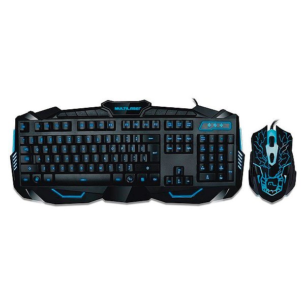Teclado e Mouse Gamer Multilaser Lightning ABNT2 LED - TC195