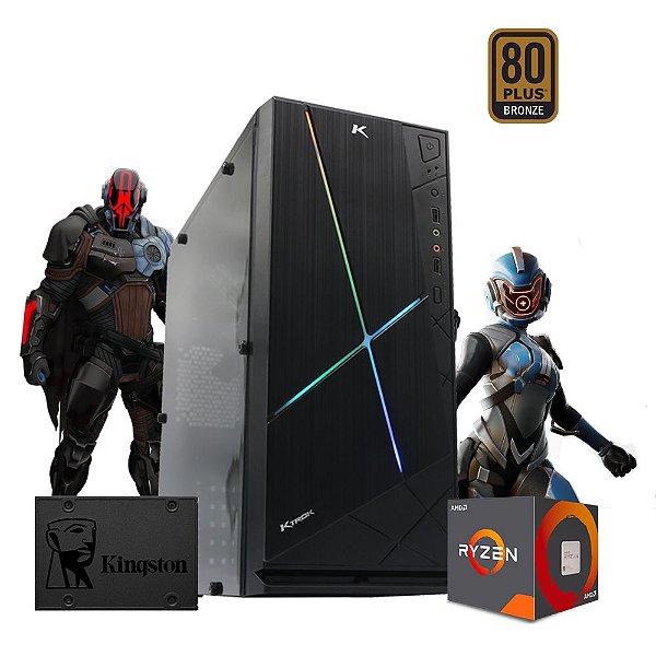 Pc Gamer Cyber Max Amd R5 3400g 8gb ssd 480gb Vega 11