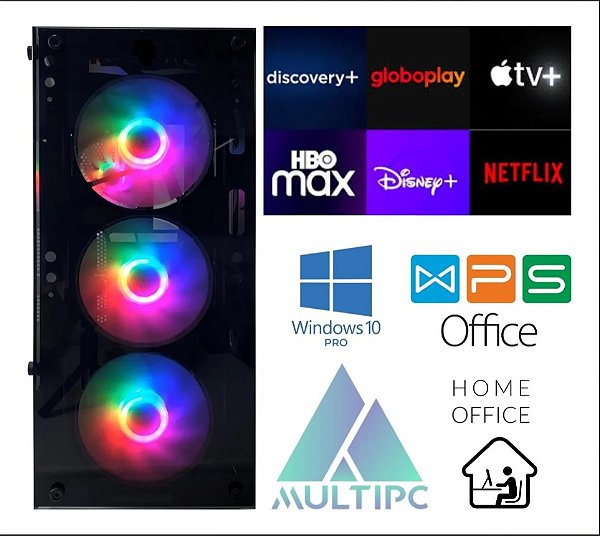 Pc Gamer Barato MultiPc Up Starter I7 8gb RAM Ssd 240GB Windows 10 Pro