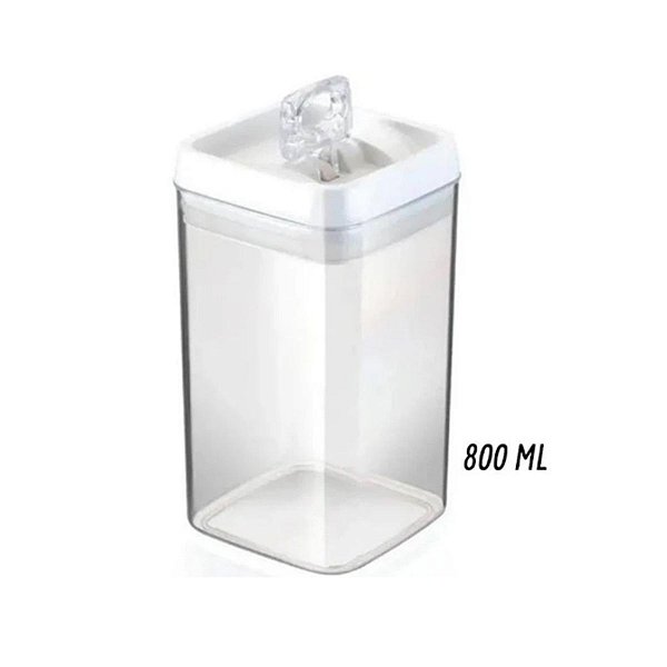 Pote Plástico Hermético com Tampa 800 ML ECO21004