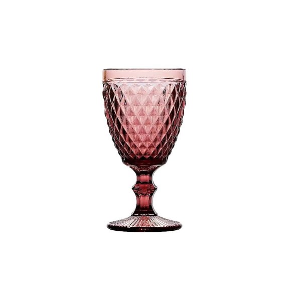 Jogo De Copos Taças 6 Peças Vidro Rosa Estrela - SK20007