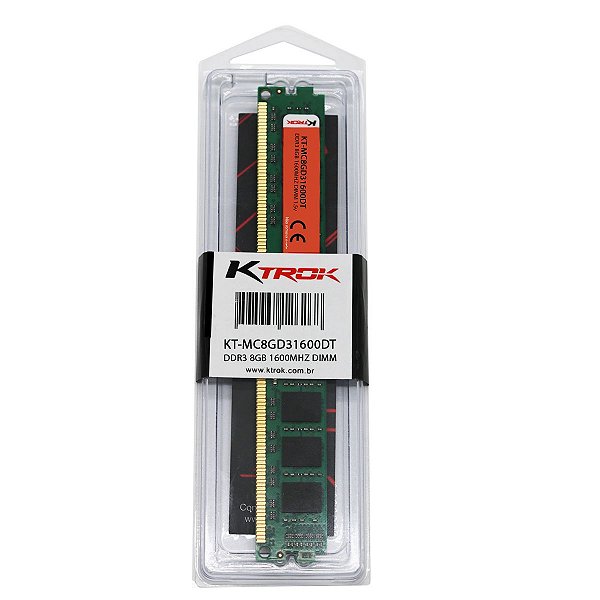 Memória Ram para Desktop PC Ktrok 8G DDR3 1600MHZ UDIMM
