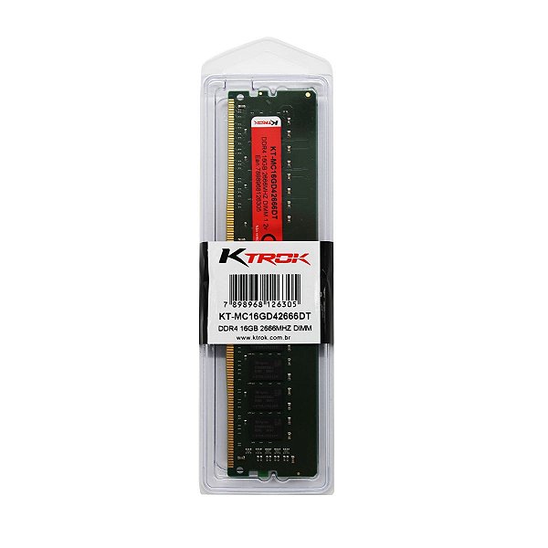 Memória Ram para Desktop PC Ktrok 16GB DDR4 2666MHZ UDIMM