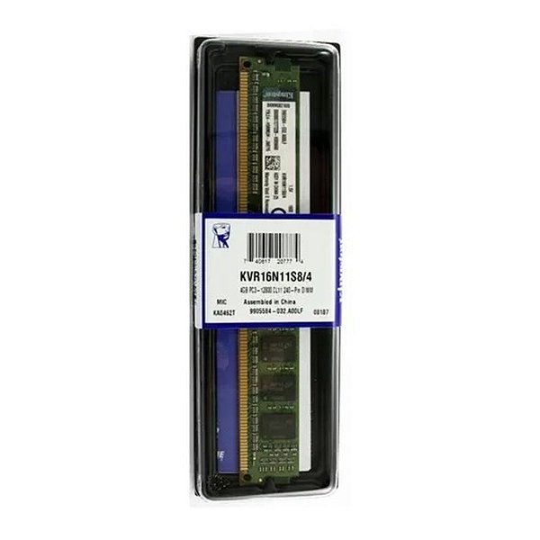 Memória 4gb Kingston Pc3 12800Mhz Cl11 DDR 3 Dimm