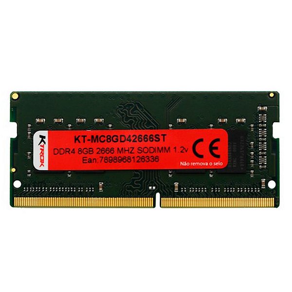Memória p/ notebook Ktrok 8Gb DDR4 2666Mhz Sodim KT-MC8GD426