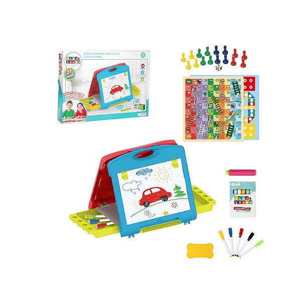 Play & Learn Lousa Mágica 2 Em 1 Maleta Multikids Colorido