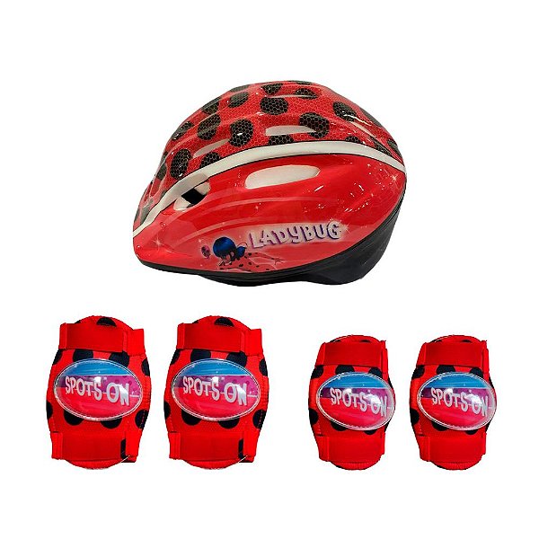 Kit de Proteção Miraculous Ladybug com Capacete Multikids - BR1630