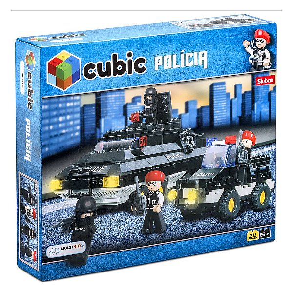 Blocos de Montar Policia Tanque de Guerra 311 Peças Multikids - BR836