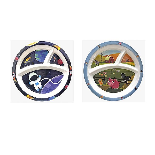 Kit Prato Infantil Divertido Para Bebe E Criança Divisória